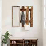 vidaXL Porte-manteau mural Montage mural Bois ancien 100 x 10 x 100 cm