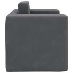 vidaXL Canapé-lit pour enfants Anthracite Peluche douce