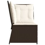 vidaXL Canapé d'angle de jardin avec coussins marron résine tressée