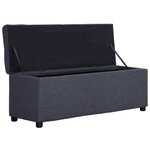 Banc banquette avec compartiment de rangement 116 cm polyester gris foncé 02_0010965