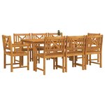 vidaXL Ensemble de salle à manger pour jardin 9 Pièces Marron