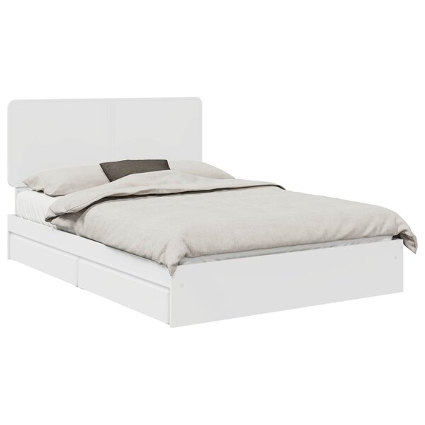 vidaXL Lit de Rangement Blanc 140 x 190 cm Bois d'ingénierie