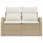 vidaXL Canapé de jardin Beige 124 x 62 x 69cm polyrotin