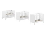 Ensemble Chambre eva lit bébé 60x120 + commode + plan à langer + armoire 2 portes blanc