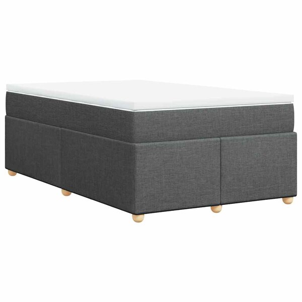 vidaXL Sommier à lattes de lit avec matelas gris foncé 120x190cm tissu
