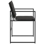 vidaXL Chaises de jardin et coussins lot de 4 noir acier et textilène