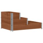 vidaXL Lit surélevé à 3 niveaux marron 120x80 cm bois pin massif