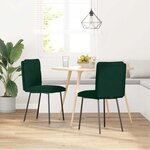 vidaXL Chaises à manger lot de 2 Vert foncé Velours