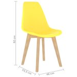 vidaXL Chaises à manger lot de 6 jaune plastique