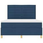 vidaXL Lit à ressort avec matelas bleu 160x200 cm en tissu
