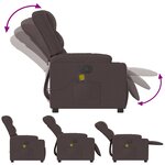 vidaXL Fauteuil de massage inclinable Marron foncé Tissu