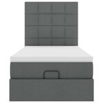 vidaXL Cadre de lit ottoman avec matelas gris foncé 80x200 cm tissu