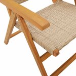 vidaXL Ensemble à manger de jardin 7 Pièces beige rotin et bois massif