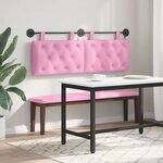 vidaXL Tête de lit suspendue Avec lumière LED Rose Tissu