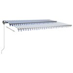vidaXL Auvent manuel rétractable sur pied 500x350 cm Bleu/Blanc