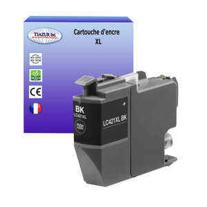 T3AZUR- Cartouche d'encre compatible avec Brother DCP-J1050DW DCP-J1140DW MFC-J1010DW LC421XL Noire
