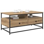vidaXL Table basse Chêne artisanal 100 x 51 x 45 cm Bois d'ingénierie
