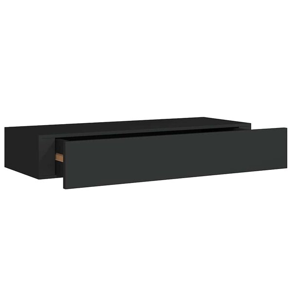 vidaXL Étagère à tiroir murale Noir 60x23 5x10 cm MDF