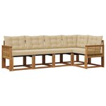 vidaXL Ensemble de canapés d'extérieur 5 Pièces Naturel et Beige