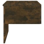 vidaXL Tables de chevet murales 2 Pièces Chêne fumé