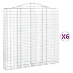 vidaXL Paniers à gabions arqués 6 Pièces 200x30x200/220 cm fer galvanisé