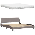 vidaXL Lit avec matelas taupe 180x200 cm tissu