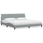 vidaXL Lit avec matelas Hanko gris clair 200x200 cm tissu