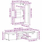 vidaXL Ensemble meuble TV FLORIN Gris béton Bois d'ingénierie