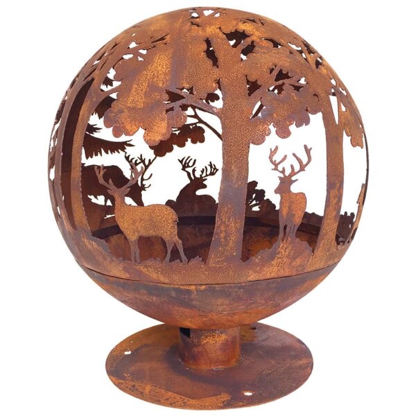 Esschert Design Foyer à coupe Laser 57 5 x 57 5 x 66 cm Rouille FF261