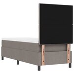 vidaXL Lit à ressorts avec matelas et lumière LED taupe  80 x 200 cm  cadre en tissu
