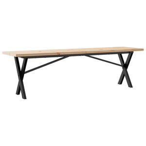 vidaXL Table basse cadre en X 160x40x45 5 cm bois de pin massif acier