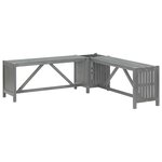 vidaXL Banc d'angle de jardin et jardinière 117 cm bois d'acacia gris