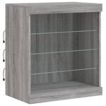 vidaXL Buffet avec lumières LED sonoma gris 60 5x37x67 cm
