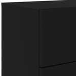 vidaXL Table de chevet murale avec lumières LED noir