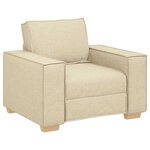 Ensemble de canapé 3 pièces vidaXL avec coussins en tissu crème