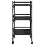 vidaXL Chariot de cuisine noir 50x35x75 5 cm bois d'ingénierie