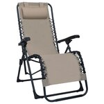 vidaXL Chaise pliable de terrasse Taupe Textilène