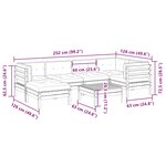 vidaXL Salon de jardin 7 Pièces avec coussins cire marron bois pin massif