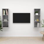 vidaXL Meubles TV muraux 2 Pièces Gris béton Bois d'ingénierie