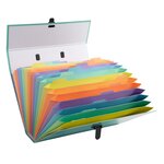 Trieur Familial À Poignée Aquarel 18 Compartiments - Vert Pastel - X 4 - Exacompta