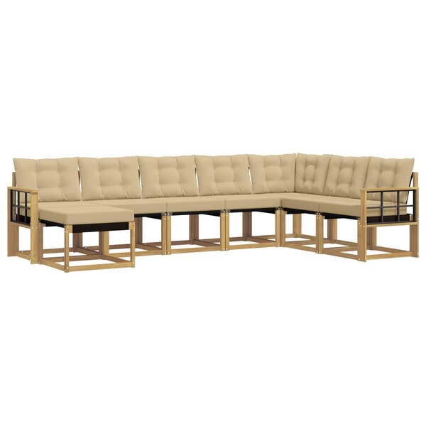 vidaXL Ensemble de canapés d'extérieur 8 pc Blanc et Beige
