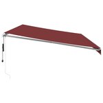 vidaXL Auvent rétractable automatique bordeaux 600x350 cm