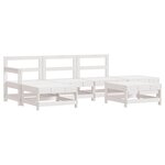 vidaXL Salon de jardin 6 Pièces Blanc Bois de pin massif