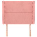 vidaXL Tête de lit avec oreilles Rose 93x23x118/128 cm Velours