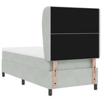 vidaXL Lit à ressorts avec matelas Gris clair 190 x 90 cm Velours