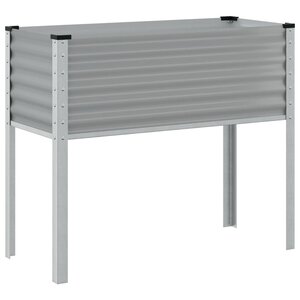 vidaXL Jardinière gris 100x45x90 cm acier