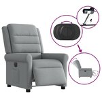 vidaXL Fauteuil inclinable électrique Gris clair Tissu