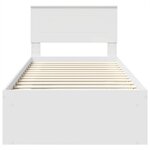 vidaXL Cadre de lit Blanc 75 x 190 cm Bois d'ingénierie