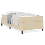 vidaXL Lit à ressorts Crème  Noir 80 x 200 cm Tissu  Bois Engineered