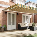 vidaXL Auvent rétractable électrique Vert et jaune 500 × 300 cm